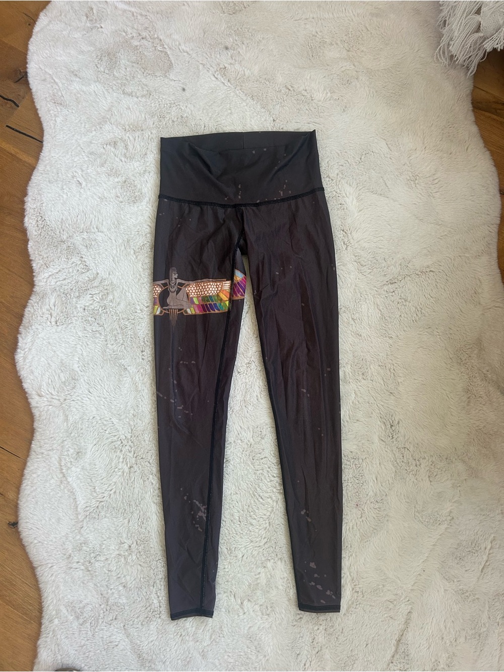 teeki Black Leggings with goddess on thigh